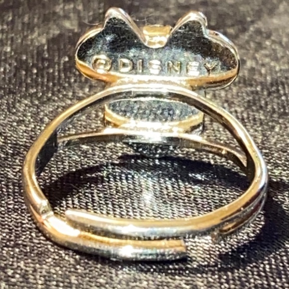 Vintage Y2K 2000 90s 22K Gold Plate Disney Minnie Mouse Gold Crystal Ring Size 6 - Picture 6 of 14